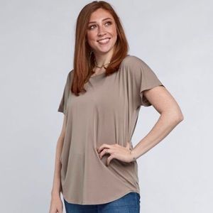 T-shirt with rounded neckline